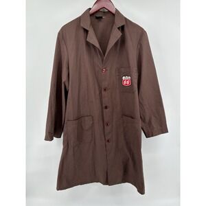 VNTG 70's Phillips 66 Mechanic Shop Coat Sears Work Brown Size Large Chore USA